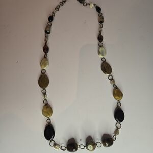Women’s Olive Green and Black Bead Necklace